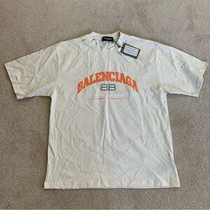 Balenciaga Unifit Beige Short Sleeve T-Shirt Size M